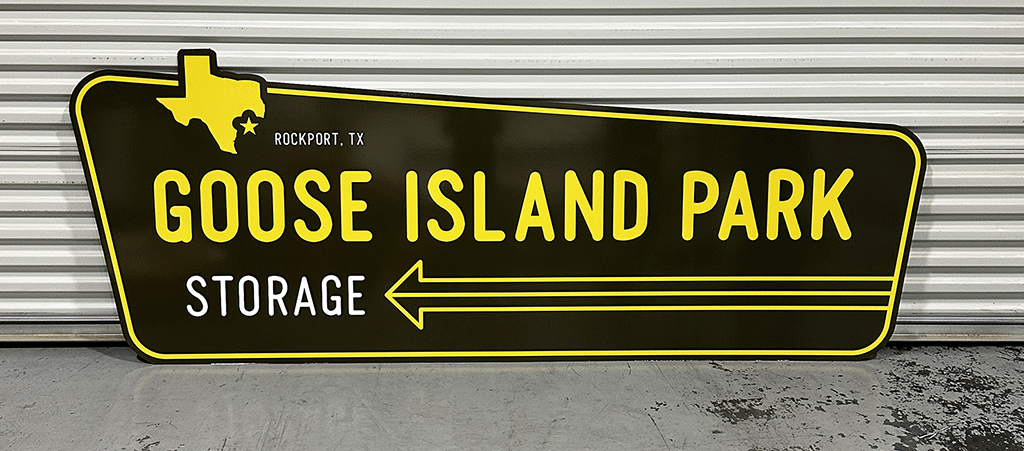 goose island park storage sign rockport texas dripping springs texas sign banner printing